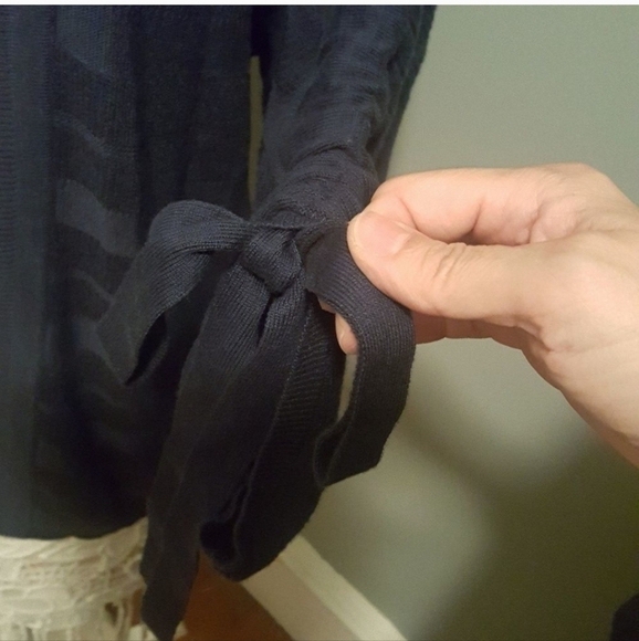 LUCKY BRAND Dolman Sleeve Open Front Cardigan in Navy Blue - Picture 6 of 9